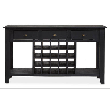 Fusion Black Mango Wood Console Table with Wine Storage - Image 1