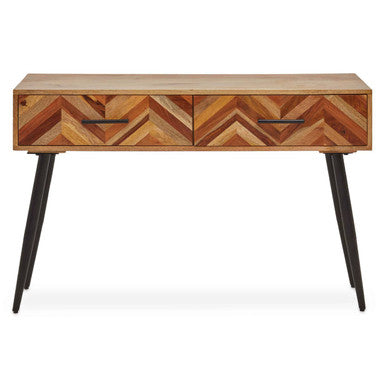 Boho Two Drawer Mango Wood Console Table - Image 1