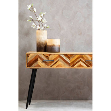 Boho Two Drawer Mango Wood Console Table - Image 3