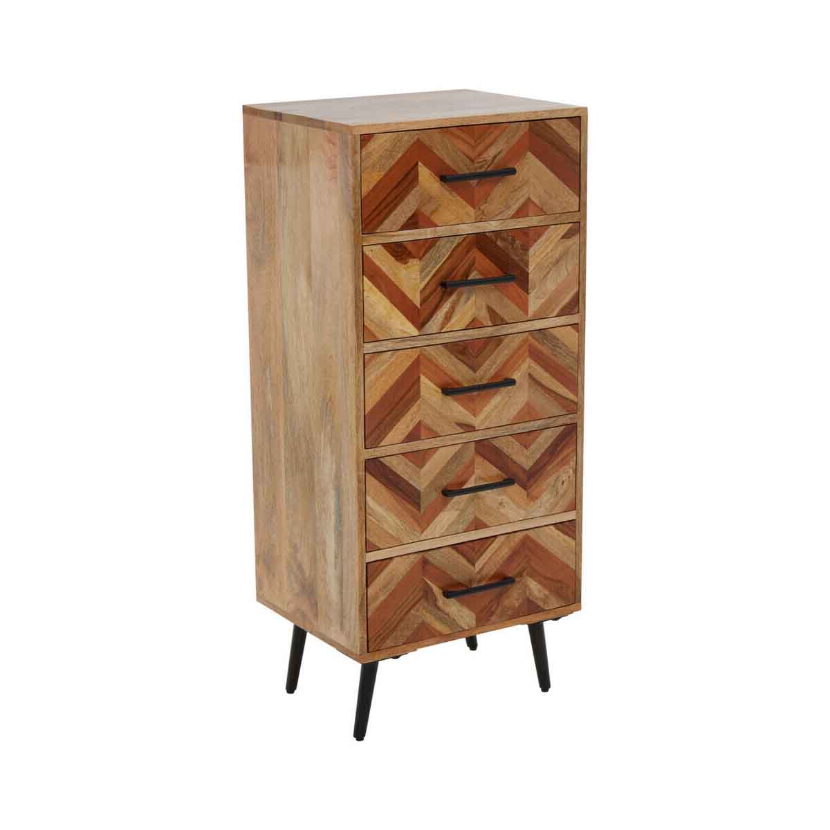 Boho Five Drawer Mango Wood Chest