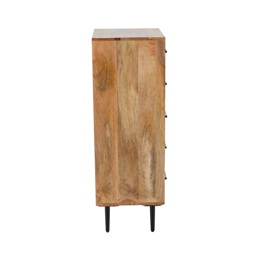 Boho Five Drawer Mango Wood Chest