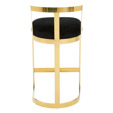 Azalea Black Velvet Bar Stool