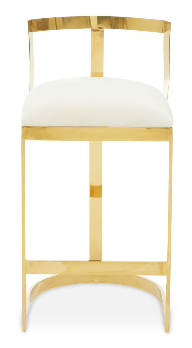 Azalea Ivory Velvet Bar Stool - Image 2