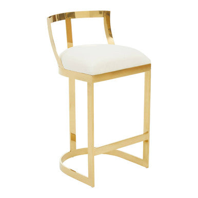 Azalea Ivory Velvet Bar Stool - Image 3