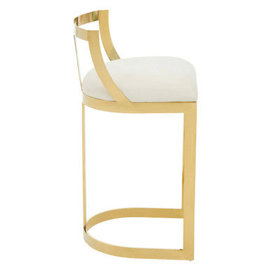 Azalea Ivory Velvet Bar Stool - Image 4