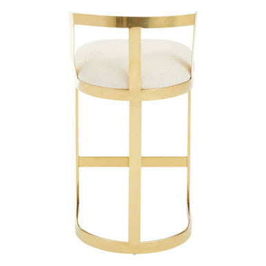 Azalea Ivory Velvet Bar Stool - Image 6