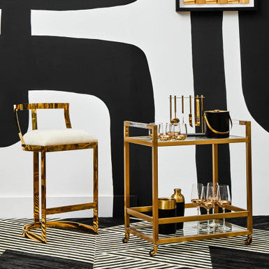 Azalea Ivory Velvet Bar Stool - Image 5