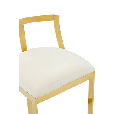 Azalea Ivory Velvet Bar Stool