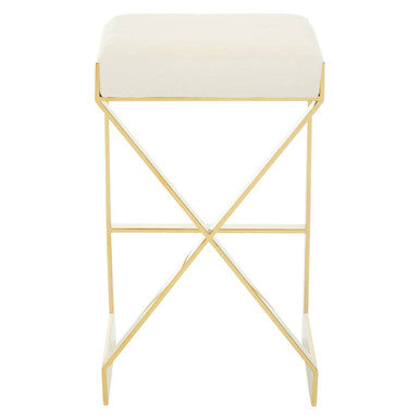 Azalea Ivory And Gold Finish Bar Stool - Image 2