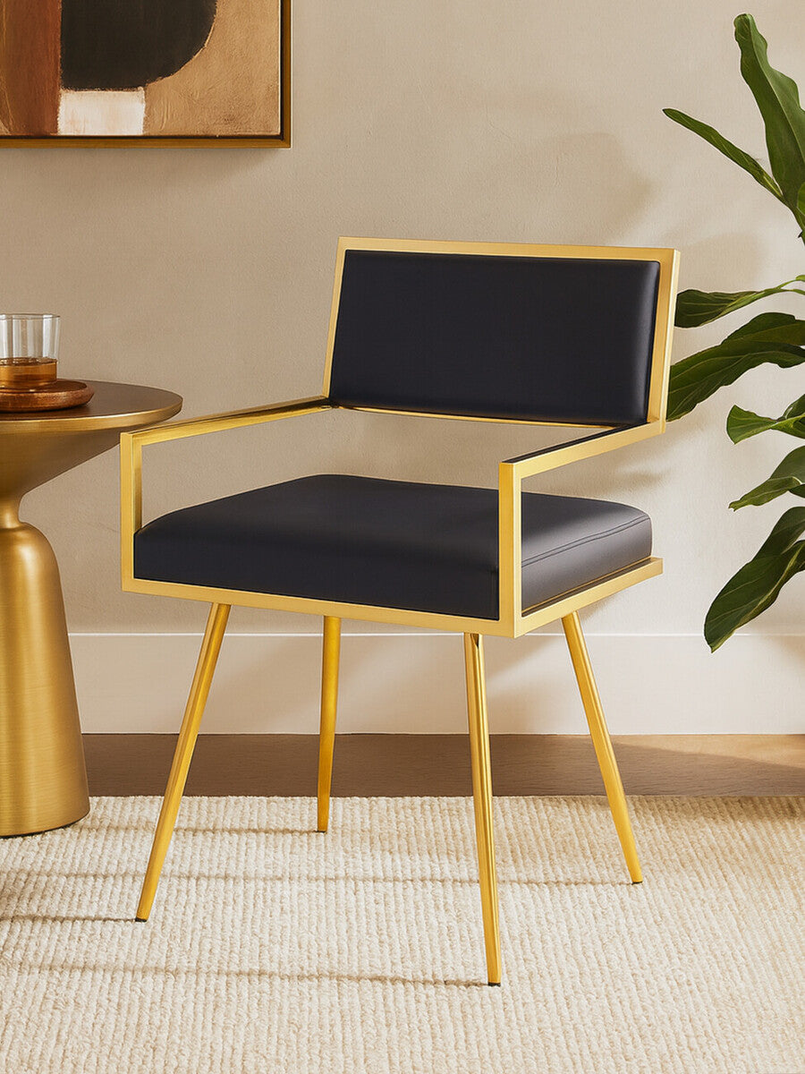 Azalea Black Faux Leather Dining Chair - Image 3