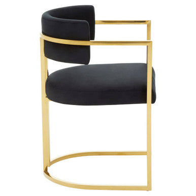 Azalea Black Velvet Dining Chair