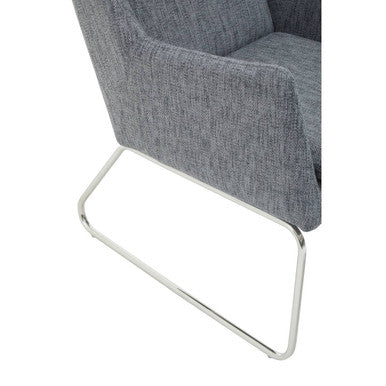 Azalea Grey Fabric Lounge Chair And Footstool Set