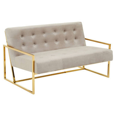 2 Seater Mink Velvet Sofa, Azalea - Image 3