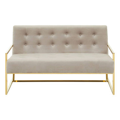 2 Seater Mink Velvet Sofa, Azalea - Image 9