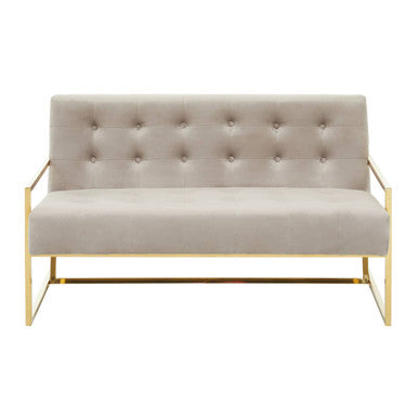 2 Seater Mink Velvet Sofa, Azalea - Image 2