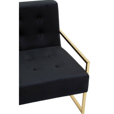 Azalea Black Velvet Lounge Chair - Image 5