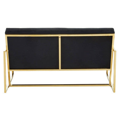Azalea Two Seat Black Velvet Sofa