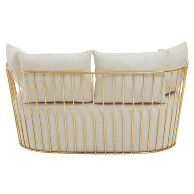 2 Seater Natural Fabric Sofa, Azalea - Image 5