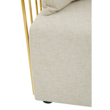 2 Seater Natural Fabric Sofa, Azalea - Image 8
