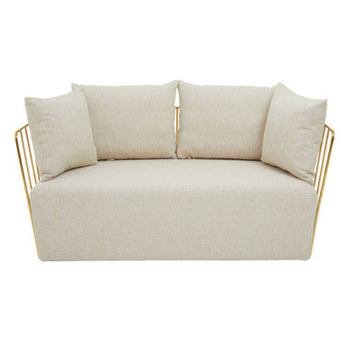 2 Seater Natural Fabric Sofa, Azalea - Image 2