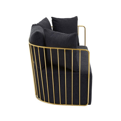 Azalea Two Seat Black Fabric Sofa