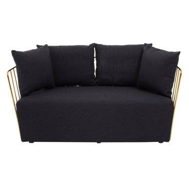 2 Seater Black Fabric Sofa, Azalea - Image 2
