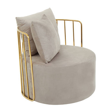 Azalea Mink Velvet Chair With Two Pillows - Image 3