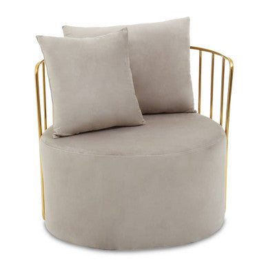 Azalea Mink Velvet Chair With Two Pillows - Image 2