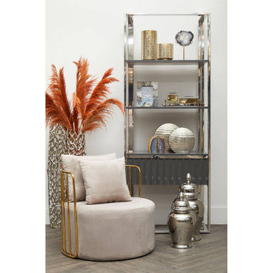 Azalea Mink Velvet Chair With Two Pillows