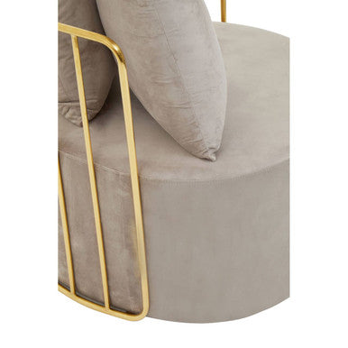 Azalea Mink Velvet Chair With Two Pillows - Image 8