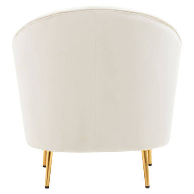 Yasmeen Beige Velvet Armchair