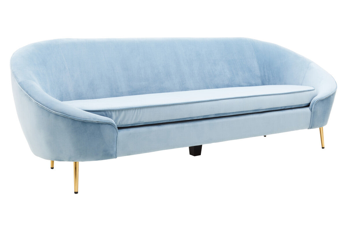 Yasmeen 3 Seat Aqua Blue Velvet Sofa