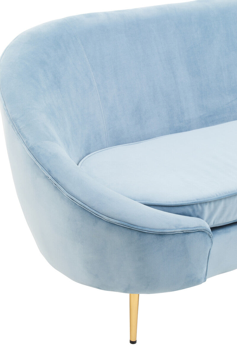 Yasmeen 3 Seat Aqua Blue Velvet Sofa