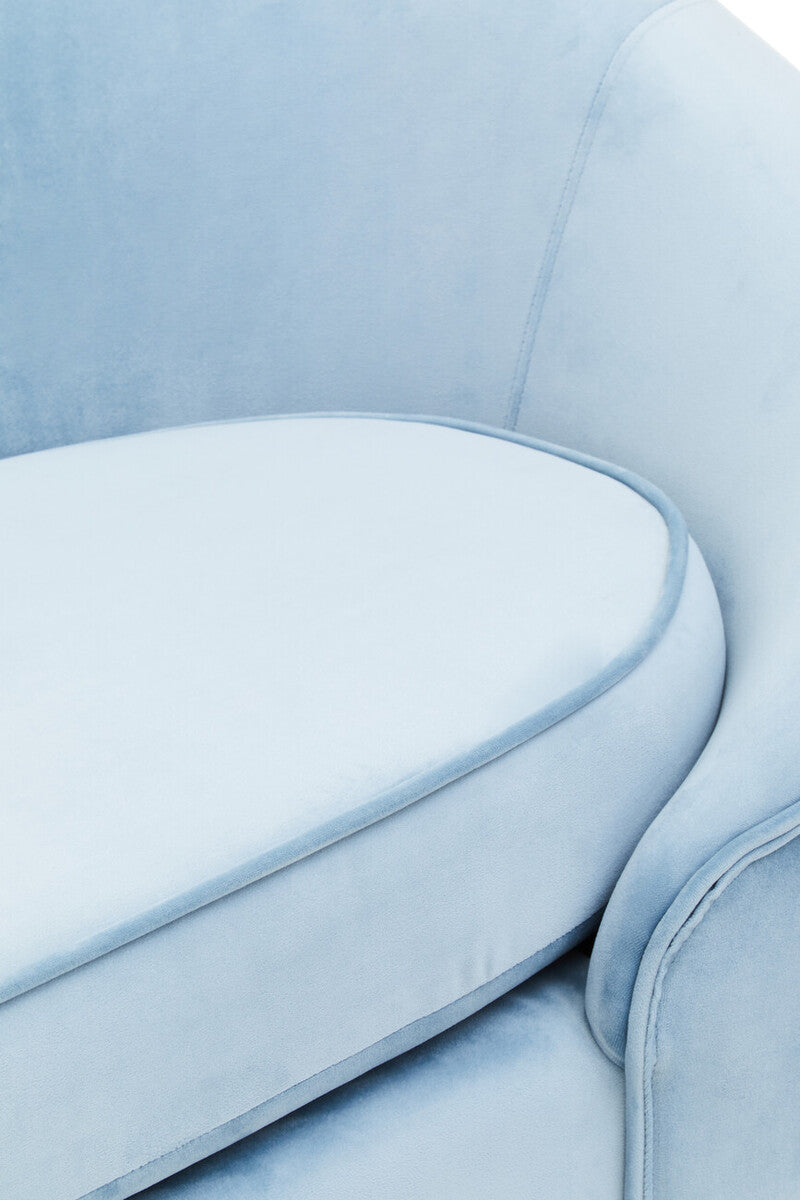 Yasmeen 3 Seat Aqua Blue Velvet Sofa