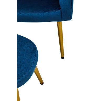 Yasmeen Midnight Blue Chair And Footstool