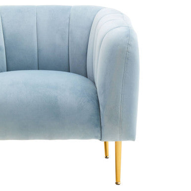 Yasmeen Blue Velvet Armchair