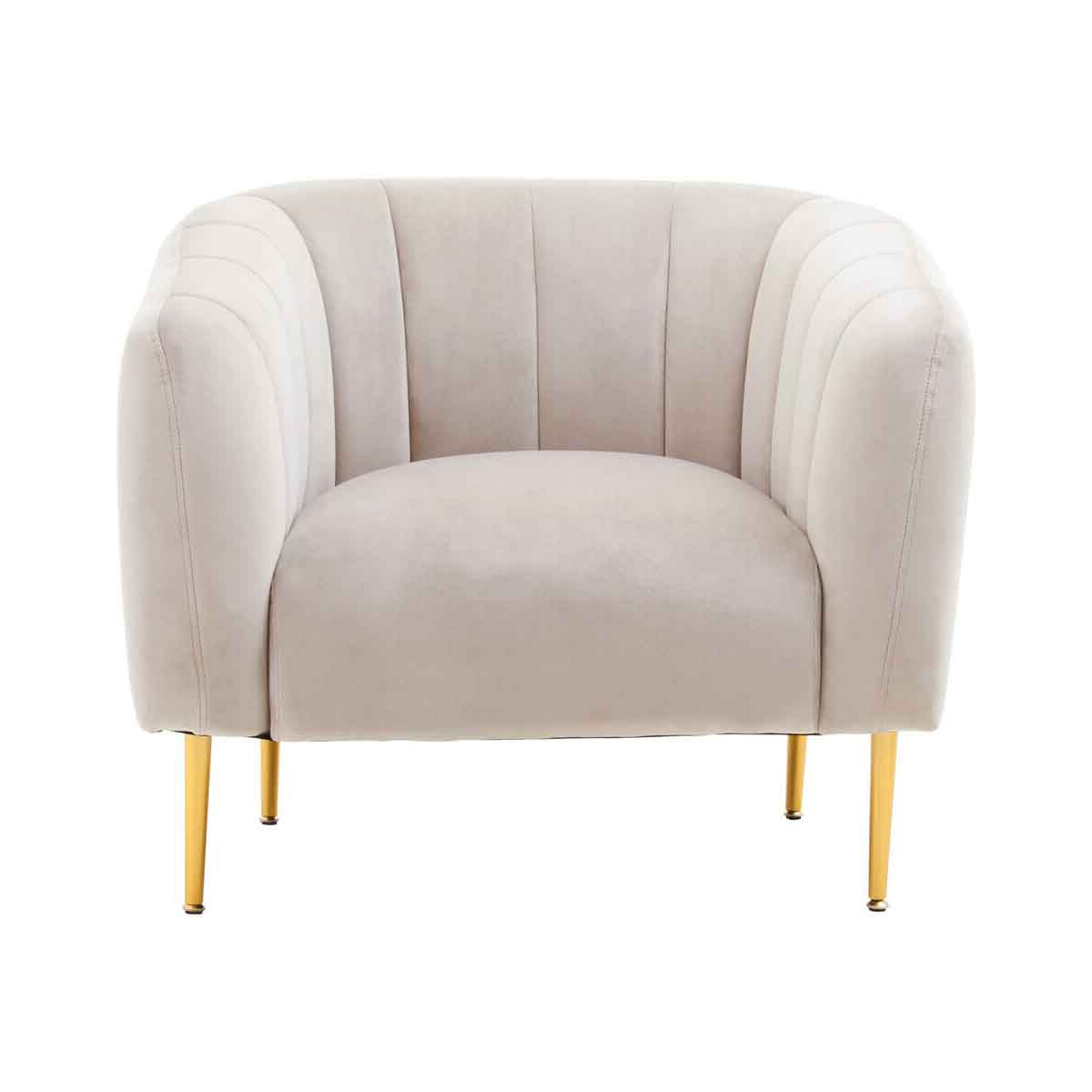 Yasmeen Silver Grey Velvet Armchair