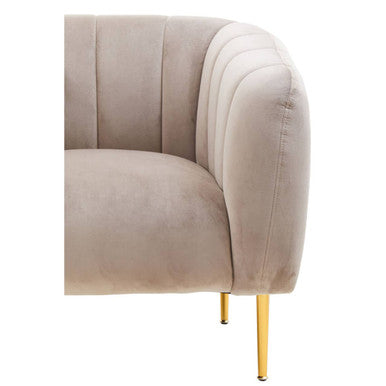 Yasmeen Mink Velvet Channel Detail Armchair