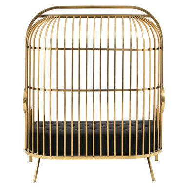 2 Seater Gold Dome Cage Sofa, Eliza