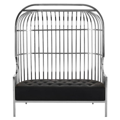2 Seater Dome Cage Silver Sofa, Eliza - Image 2