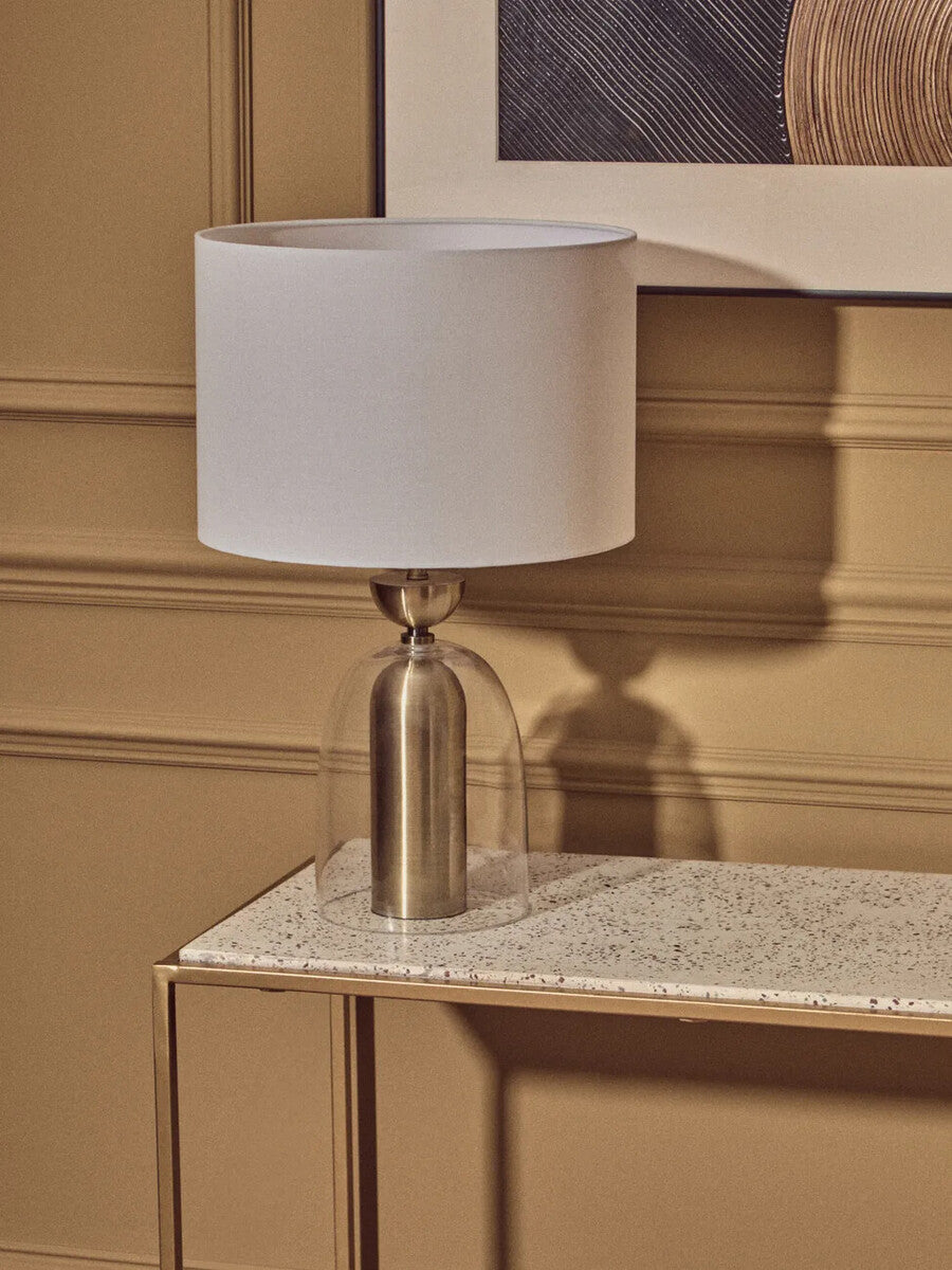 Gold Finish Metal Console Table with White Marble Rectangular Top, Templar
