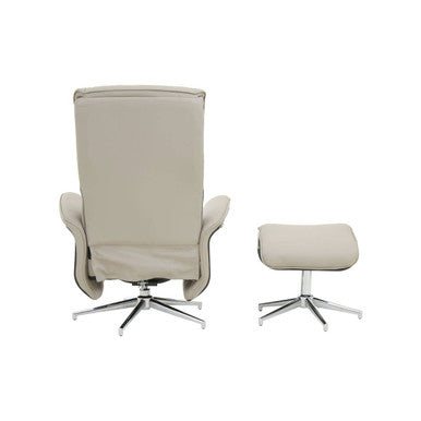 Warrington Mink Leather Effect Recliner And Footstool - Image 7