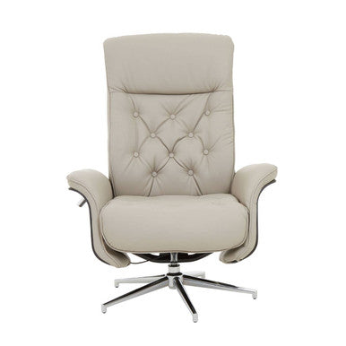 Warrington Mink Leather Effect Recliner And Footstool - Image 8