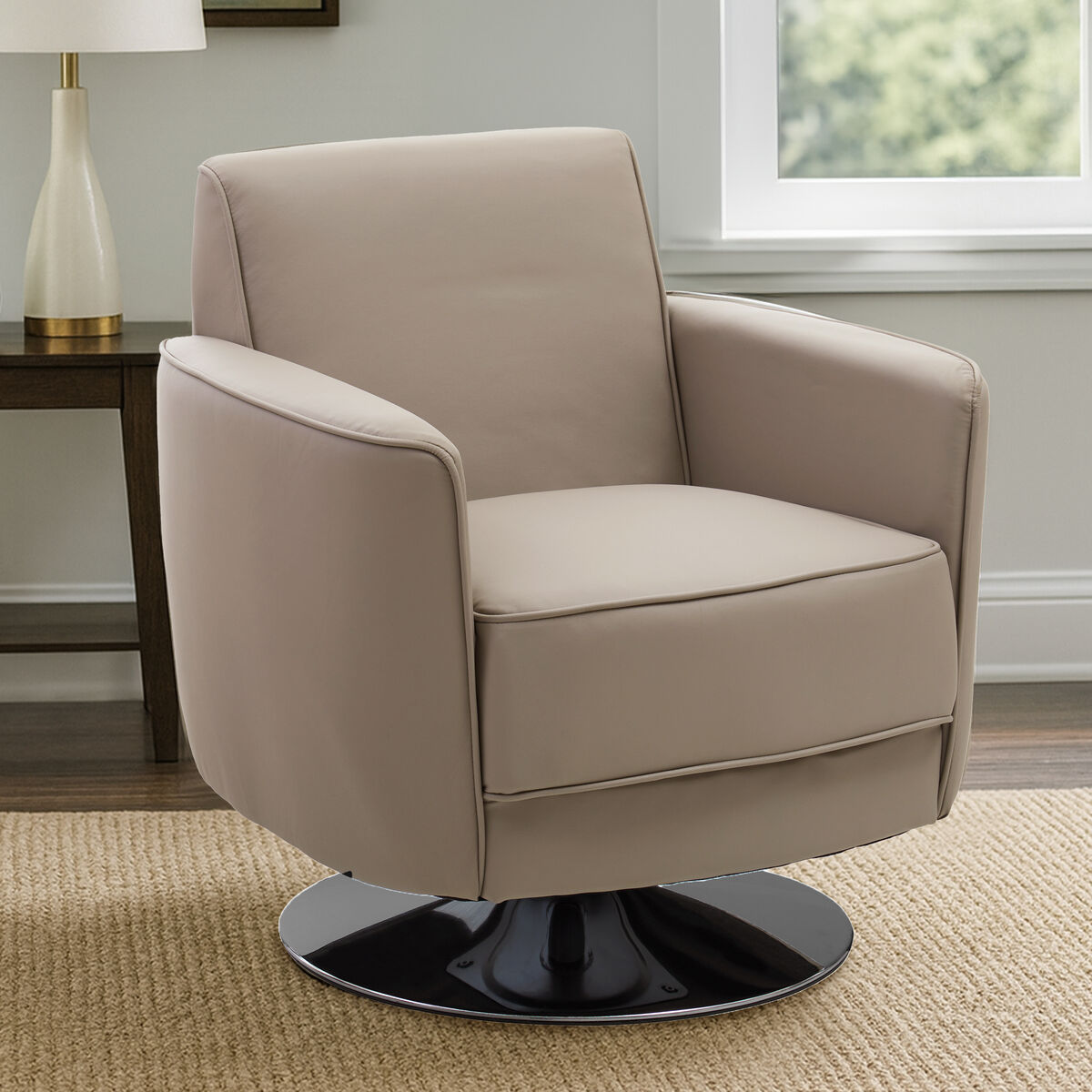 Wester Mink Leather Effect Chair - Image 1