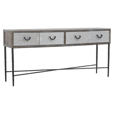 Milan Four Drawer Elm Wood Console Table - Image 2