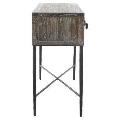 Milan Four Drawer Elm Wood Console Table - Image 3