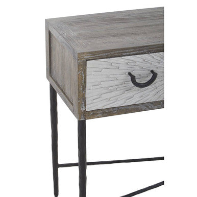 Milan Four Drawer Elm Wood Console Table - Image 6
