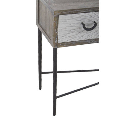Milan Four Drawer Elm Wood Console Table