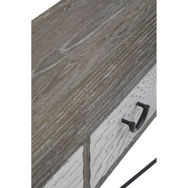 Milan Four Drawer Elm Wood Console Table - Image 7