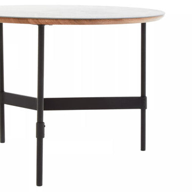 Black Metal Base Coffee Table with Grey Slate Top, Doha